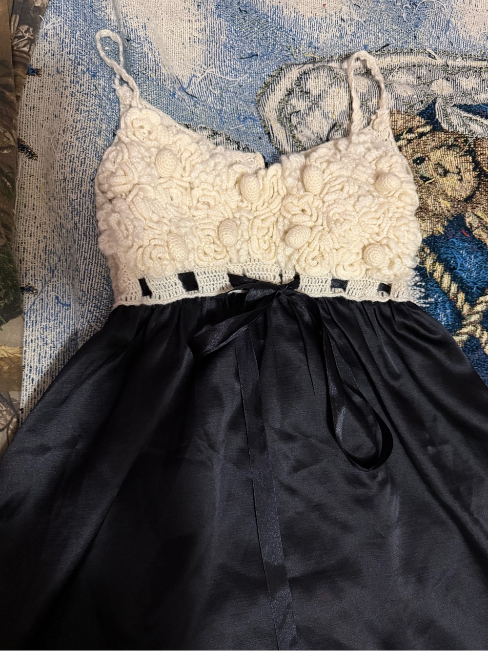 Knit and Satin babydoll dress